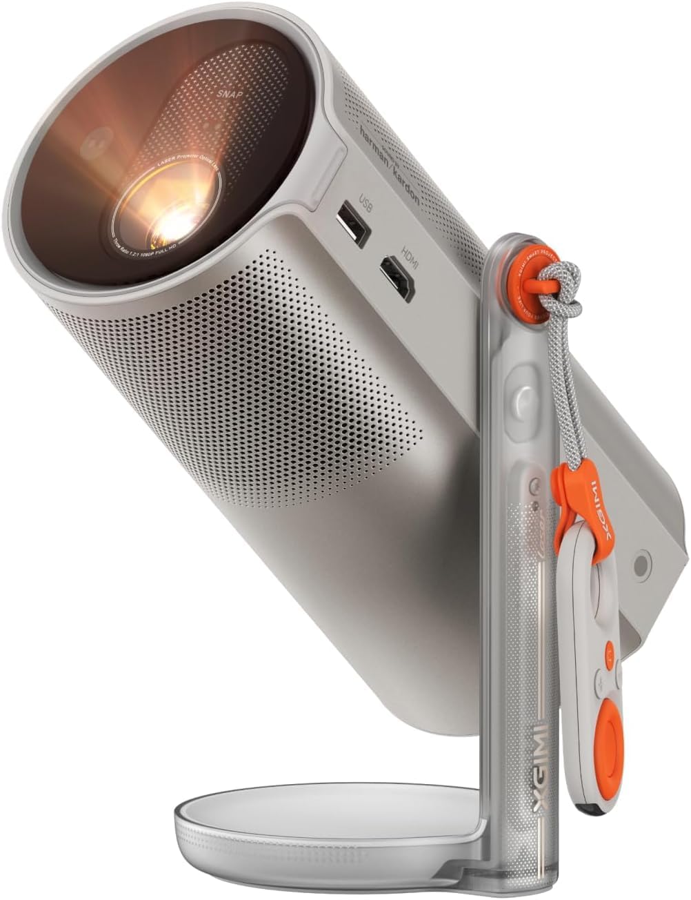 XGIMI MoGo 4 Laser Proyector Portátil, 550 Lúmenes ISO, Batería Integrada 2,5 h, Soporte 360°, 4 Filtros, Google TV con Netflix, 2 Altavoces Harman Kardon 6W - 1