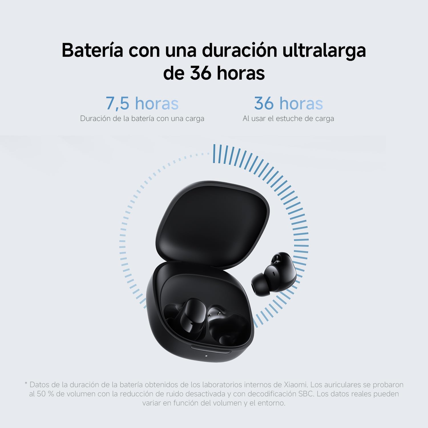 XIAOMI Redmi Buds 6 Play - Auriculares inalámbricos, cancelación de Ruido, Ligeros, hasta 36 Horas de autonomía, Bluetooth 5.4, Azul (Versión ES) - 4