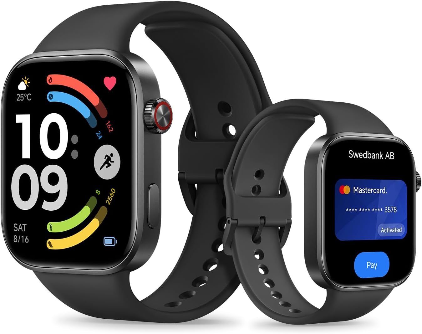 XIAOMI Redmi Watch 6 NFC, Reloj Inteligente Mujer y Hombre, Pantalla AMOLED 2.07'', Monitoreo cardíaco,sueño y estrés, 150+ Modos Deportivos, 24 Días de Batería, 5ATM, GPS, iOS & Android, Negro - 1