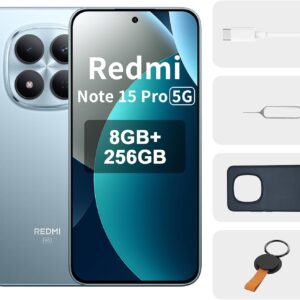 Xiaomi Redmi Note 15 Pro 5G, 8+256GB, Pantalla 1.5K AMOLED de 6.83", Procesador MediaTek Dimensity 7400-Ultra, Cámara 200MP, Batería 6580mAh, Azul Glaciar