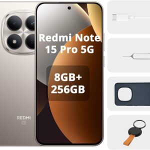 Xiaomi Redmi Note 15 Pro 5G de 8+256GB, Pantalla AMOLED 1.5K de 6.83 pulgadas, Procesador MediaTek Dimensity 7400-Ultra, Cámara 200MP, Batería 6580 mAh, Titanio