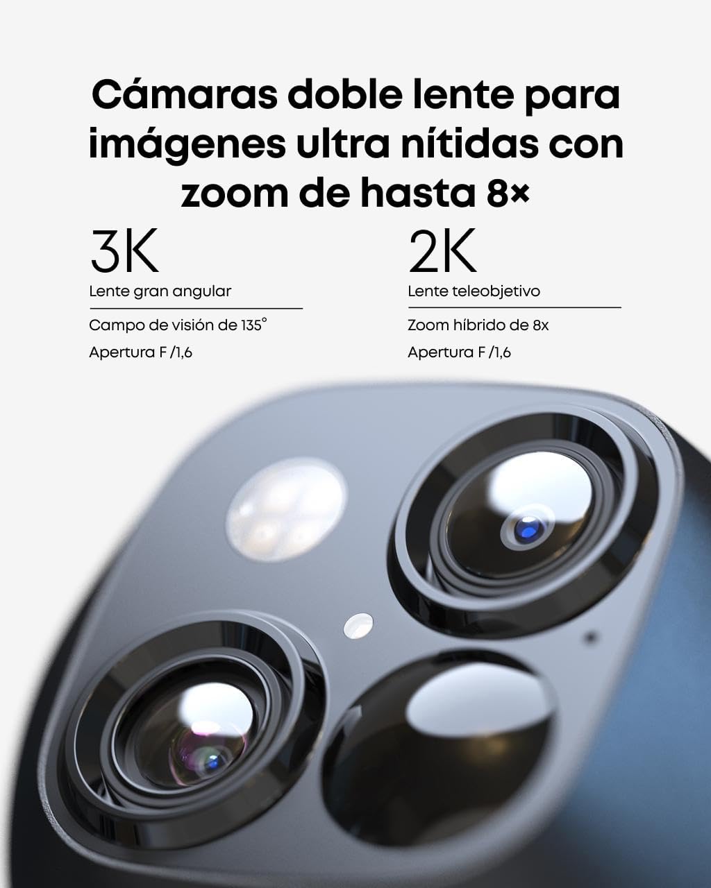 eufy Security SoloCam S340 3K Camara vigilancia WiFi Exterior Solar, Camara vigilancia WiFi Exterior, vigilancia de 360°, Wi-Fi 2,4 GHz, sin cuotas mensuales, Compatible con HomeBase 3,Kit 2+1 - 2