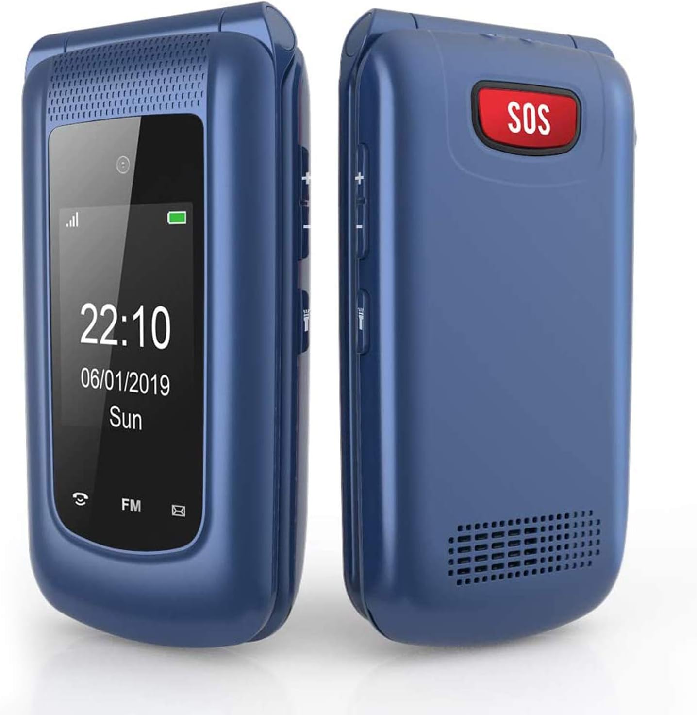 uleway Teléfono Móvil para Mayores, con Tapa de Teclas Grandes, Botón SOS, Pantalla de 2,4 Pulgadas, Llamada Rápida, Sonido Fuerte de Radio, 1000mAh Batería, Fácil Uso para Ancianos, Azul. - 6