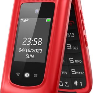 uleway simple mobile Teléfono Móvil para Mayores, con Tapa de Teclas Grandes, Botón SOS, Pantalla de 2,4 Pulgadas, Llamada Rápida, Sonido Fuerte de Radio, 1000mAh Batería, Fácil Uso para Ancianos