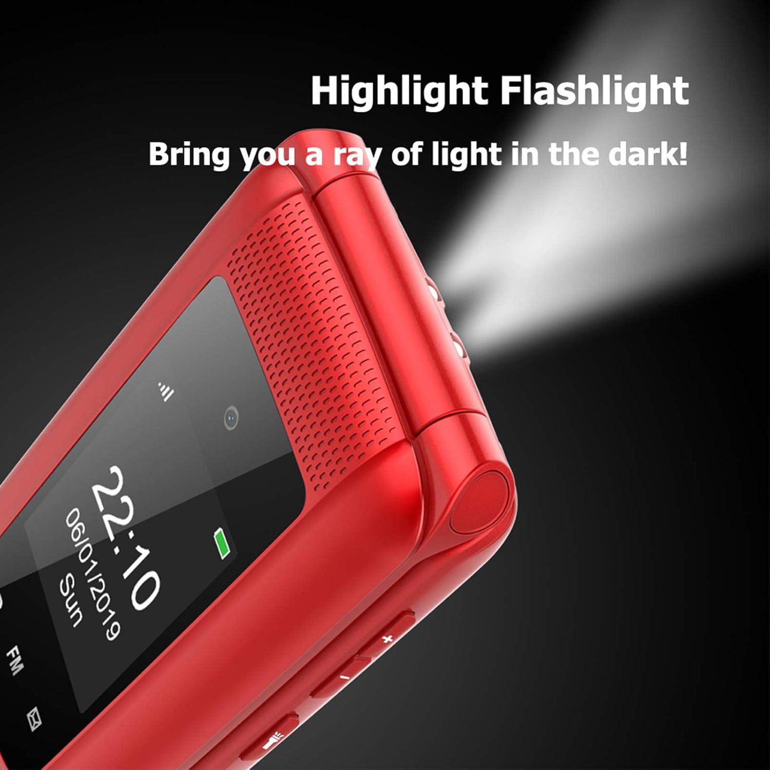 uleway simple mobile Teléfono Móvil para Mayores, con Tapa de Teclas Grandes, Botón SOS, Pantalla de 2,4 Pulgadas, Llamada Rápida, Sonido Fuerte de Radio, 1000mAh Batería, Fácil Uso para Ancianos - 4
