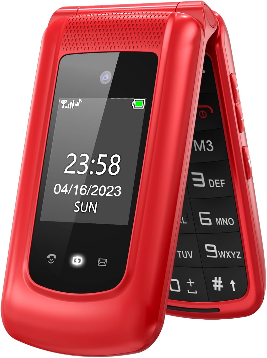 uleway simple mobile Teléfono Móvil para Mayores, con Tapa de Teclas Grandes, Botón SOS, Pantalla de 2,4 Pulgadas, Llamada Rápida, Sonido Fuerte de Radio, 1000mAh Batería, Fácil Uso para Ancianos - 1