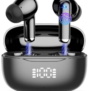 2026 Auriculares Inalambricos Bluetooth 5.4, Cancelacion de Ruido Cascos Bluetooth, HiFi Estéreo con Micrófono HD, Pantalla LED, 40H de Autonomía, Auriculares Deportivos in Ear, IP7 Impermeable, USB-C