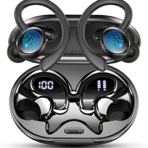 2026 Nueva Auriculares Inalambricos Deportivos, Auriculares Bluetooth 5.4 HiFi Estéreo con 4 HD Mic, 50H Cascos Inalambricos Bluetooth con Cancelacion Ruido ENC, Pantalla LED/IP7 Impermeable Cascos