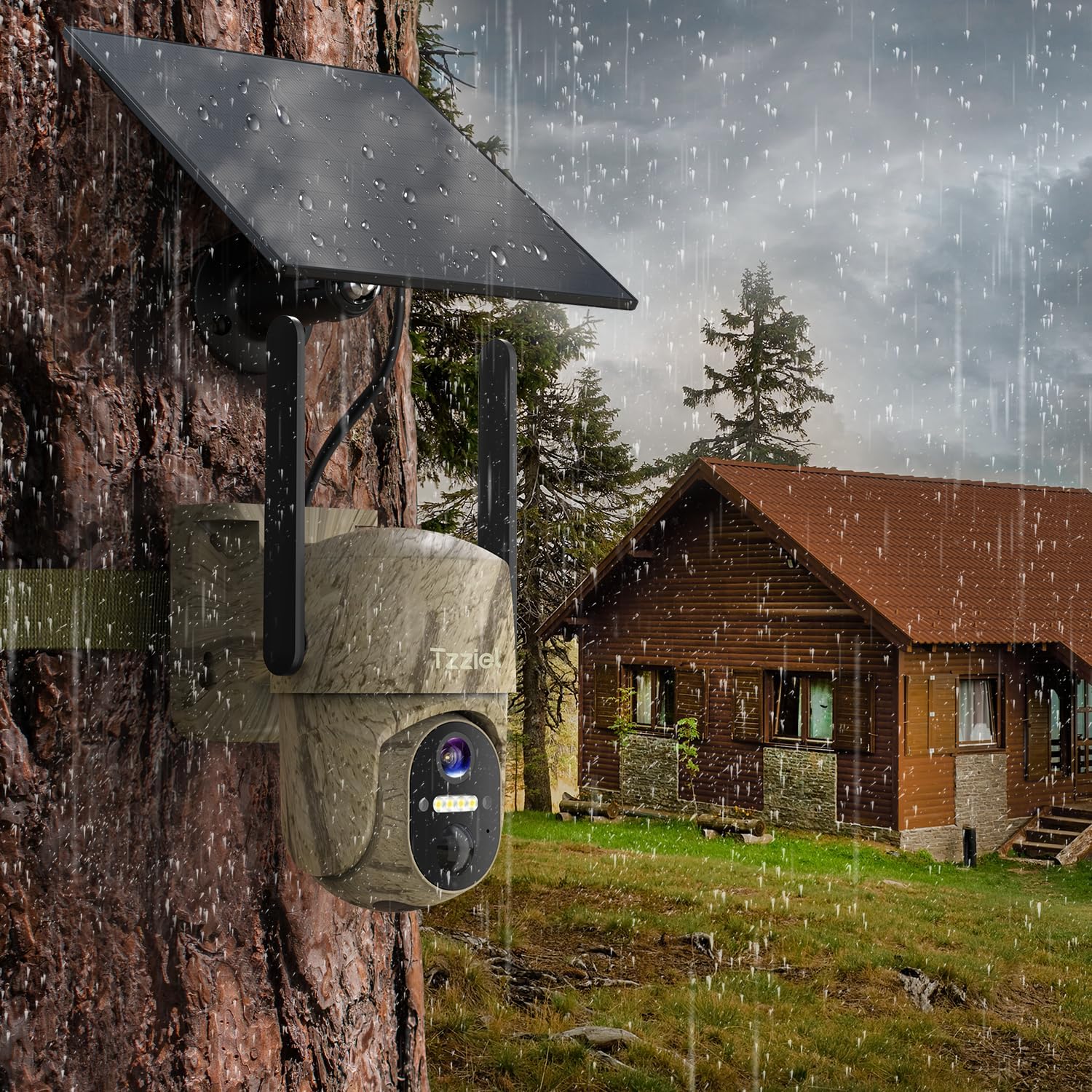 3G/4G LTE Cámara fototrampeo de Vigilancia Exterior con Batería Solar, 2K Visión Nocturna en Color, PIR Detección de Movimiento, IP66, Adecuado para Uso en Exteriores o en Lugares sin WiFi - 4