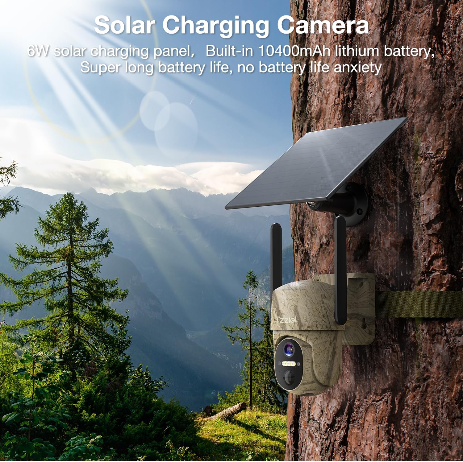 3G/4G LTE Cámara fototrampeo de Vigilancia Exterior con Batería Solar, 2K Visión Nocturna en Color, PIR Detección de Movimiento, IP66, Adecuado para Uso en Exteriores o en Lugares sin WiFi - 5