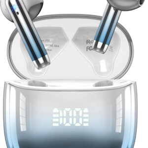 Auriculares Inalámbricos Bluetooth, Auriculares Bluetooth 5.4 Sonido Envolvente con HD Micrófono, Controlador de 14,2 mm, 48H Cascos Inalambricos con Reducción de Ruido, Pantalla LED, IP7 Impermeable