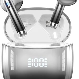 Auriculares Inalámbricos Bluetooth, Auriculares Bluetooth 5.4 Sonido Envolvente con HD Micrófono, Controlador de 14,2 mm, 48H Cascos Inalambricos con Reducción de Ruido, Pantalla LED, IP7 Impermeable