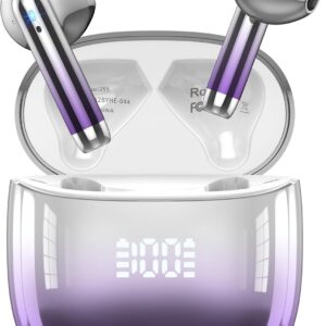 Auriculares Inalámbricos Bluetooth, Auriculares Bluetooth 5.4 Sonido Envolvente con HD Micrófono, Controlador de 14,2 mm, 48H Cascos Inalambricos con Reducción de Ruido, Pantalla LED, IP7 Impermeable