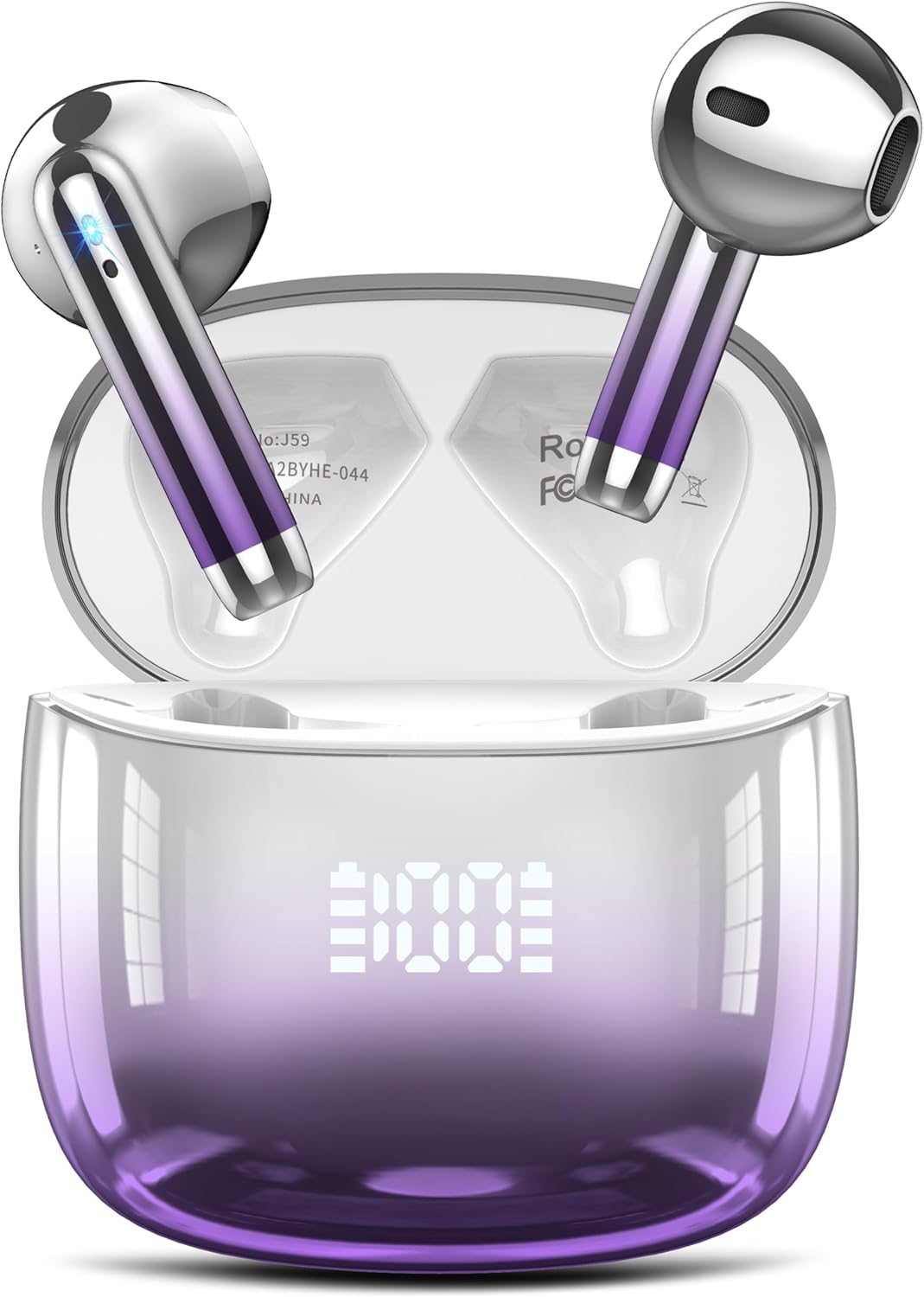 Auriculares Inalámbricos Bluetooth, Auriculares Bluetooth 5.4 Sonido Envolvente con HD Micrófono, Controlador de 14,2 mm, 48H Cascos Inalambricos con Reducción de Ruido, Pantalla LED, IP7 Impermeable - 1