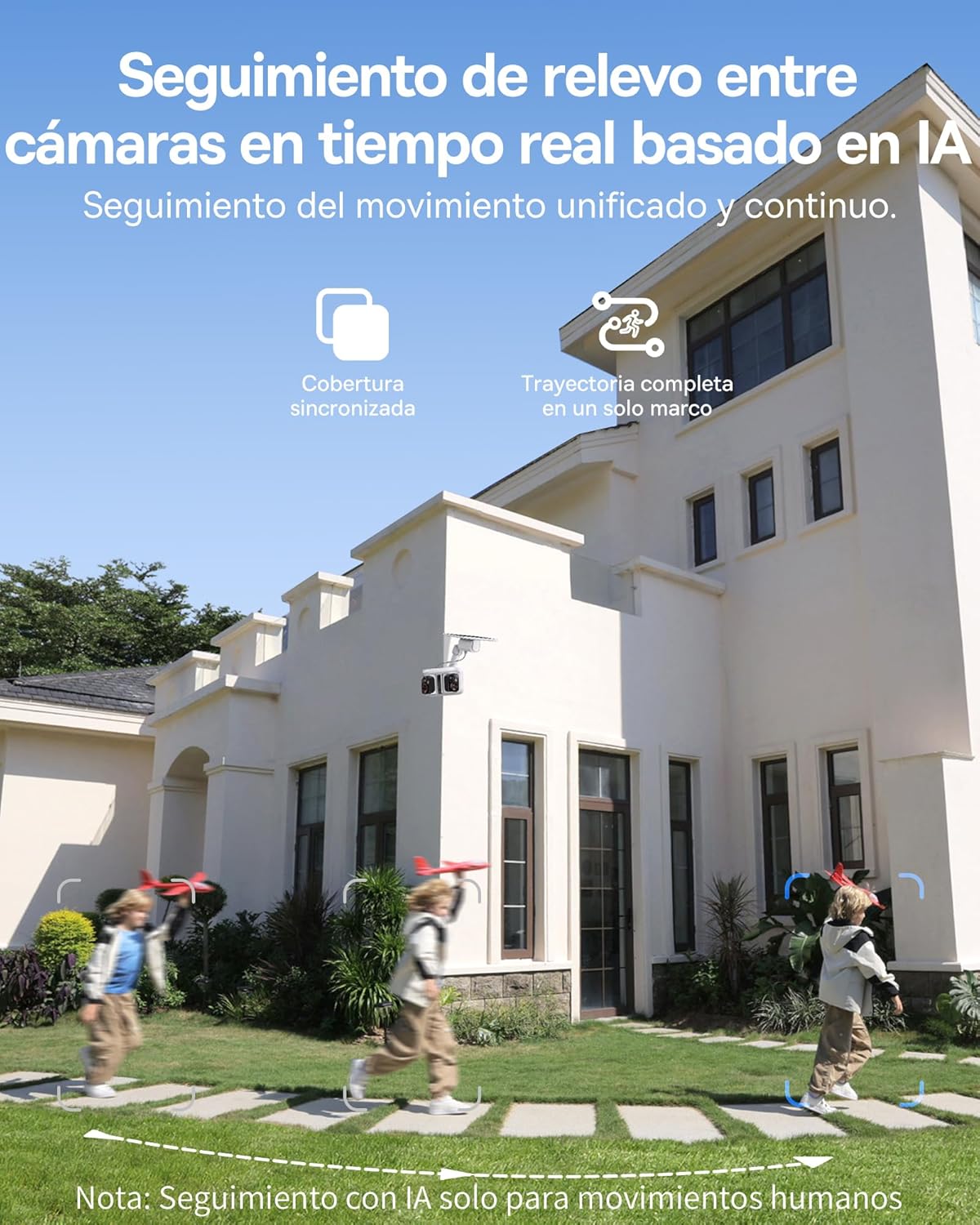Baseus Security X1 Pro Cámara de Vigilancia Exterior – Doble Seguimiento IA, vigilancia 300°, visión Nocturna, cámara Solar inalámbrica a batería con detección IA, Patrulla automática, hasta 512 GB - 3