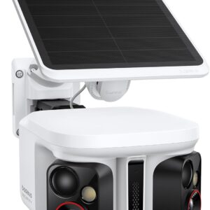 Baseus Security X1 Pro Cámara de Vigilancia Exterior – Doble Seguimiento IA, vigilancia 300°, visión Nocturna, cámara Solar inalámbrica a batería con detección IA, Patrulla automática, hasta 512 GB