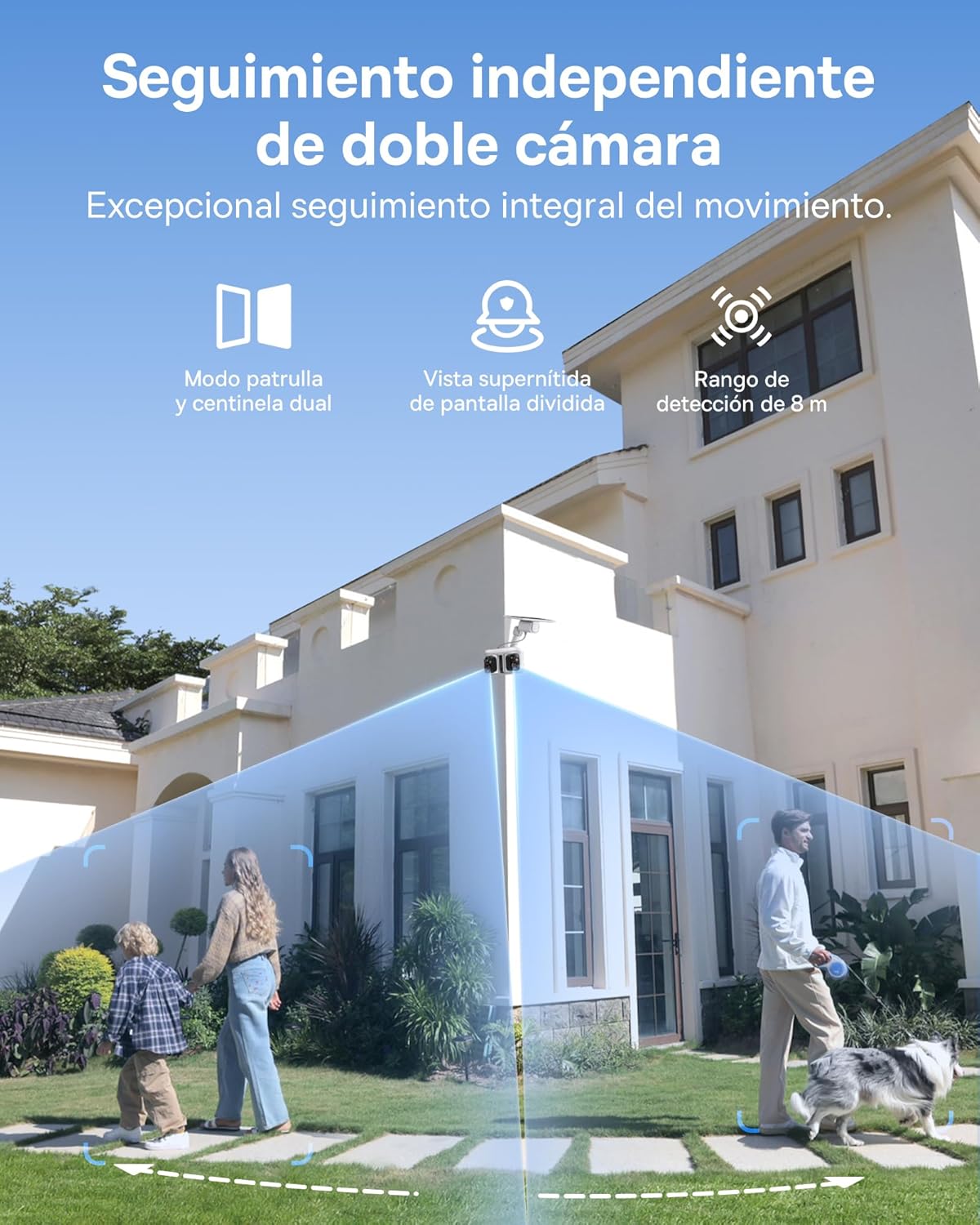 Baseus Security X1 Pro Cámara de Vigilancia Exterior – Doble Seguimiento IA, vigilancia 300°, visión Nocturna, cámara Solar inalámbrica a batería con detección IA, Patrulla automática, hasta 512 GB - 4