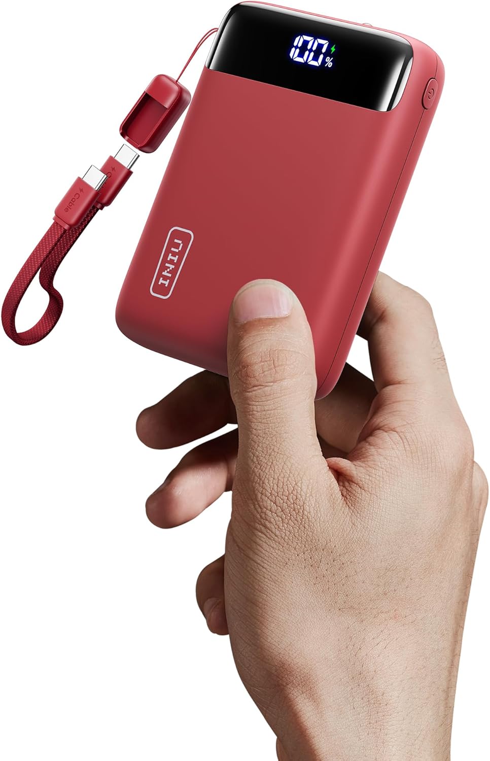 INIU Power Bank, Mini 22,5W PD 20000mAh Bateria Externa Carga Rapida, USB C Input & Output Bateria Portatil para iPhone Samsung iPad Airpods, Mochila Viaje Essentials Apto para Hombres y Mujeres, Rojo - 1