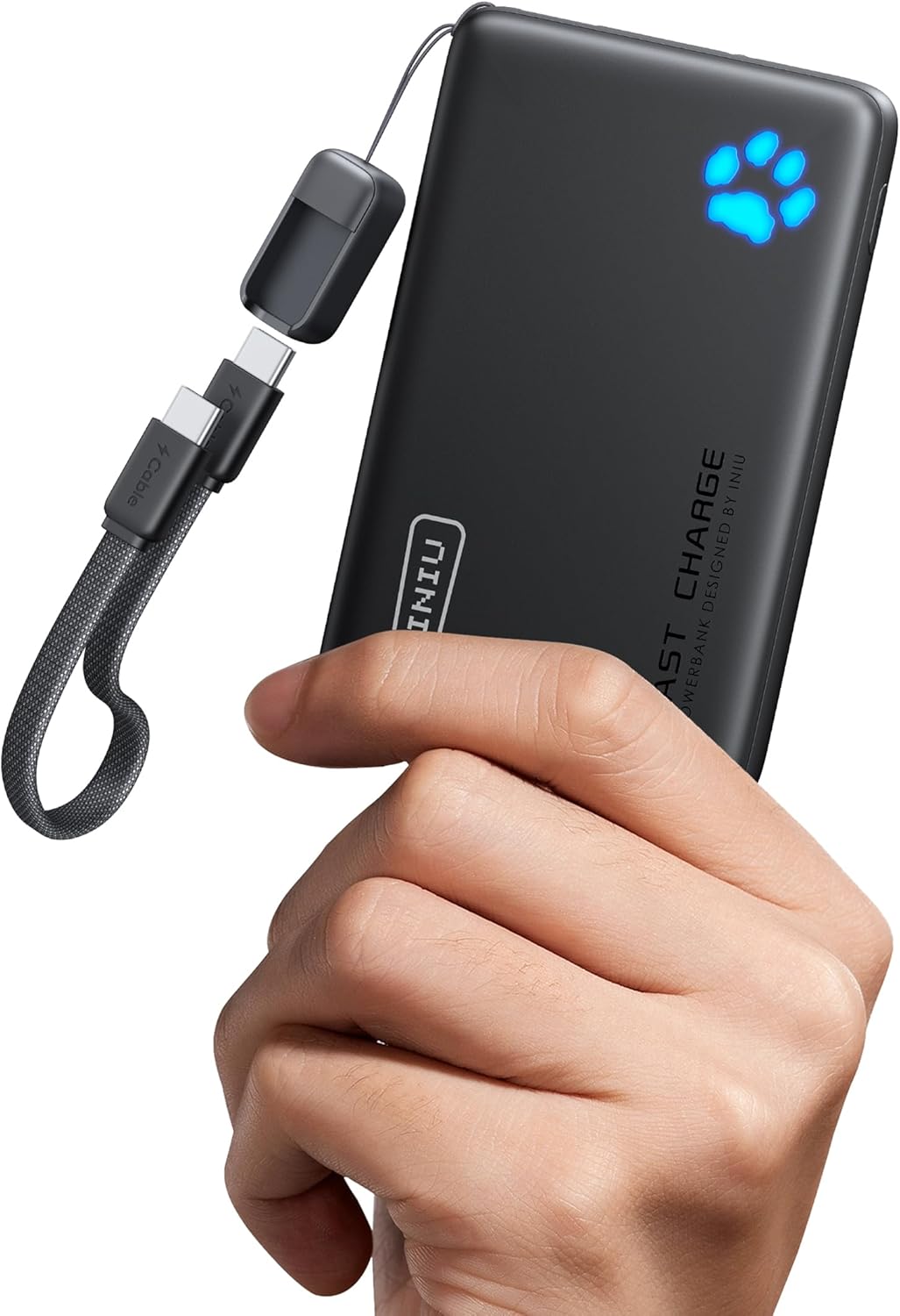 INIU Power Bank, Pequeño 45W Carga Rápida 10000mAh Bateria Externa con Cable USB C Desmontable, Apto para Avión, Esenciales de Viaje, Bateria Portatil para iPhone 17 16 Pro, Samsung S22, Xiaomi etc - 1