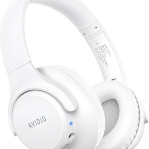 KVIDIO Auriculares Inalambricos Bluetooth, 65 Horas de Reproducción Auriculares Bluetooth, Cascos Ligeros Plegables con Micrófono, Graves Profundos