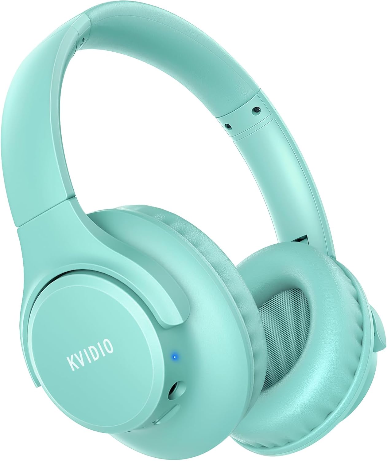 KVIDIO Auriculares Inalambricos Bluetooth, 65 Horas de Reproducción Auriculares Bluetooth, Cascos Ligeros Plegables con Micrófono, Graves Profundos (Negro) (Verde) - 1