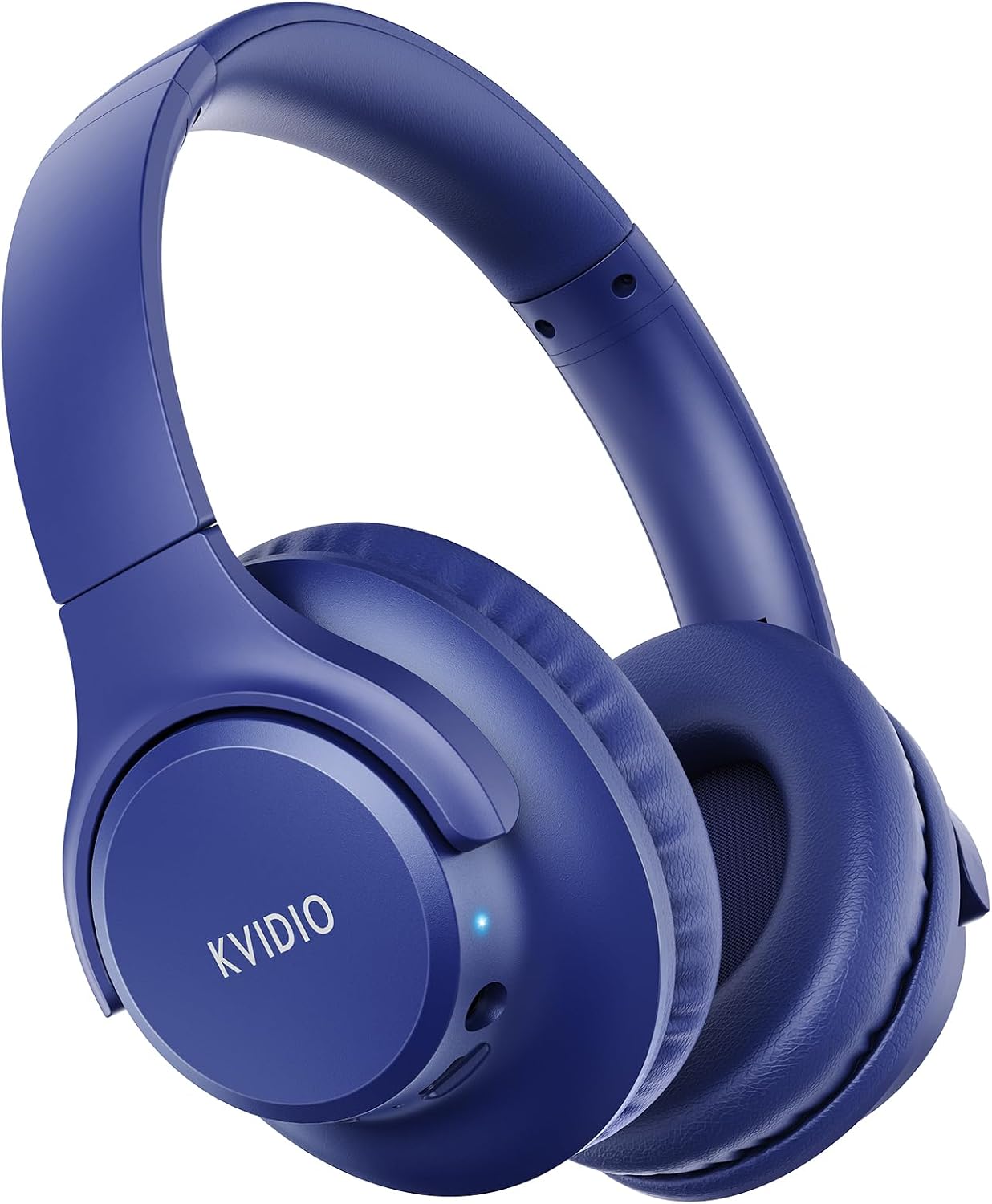KVIDIO Auriculares Supraaurales Inalámbricos, 65 Horas de Reproducción Auriculares Bluetooth, Cascos Ligeros Plegables con Micrófono, Graves Profundos (Azul) - 1