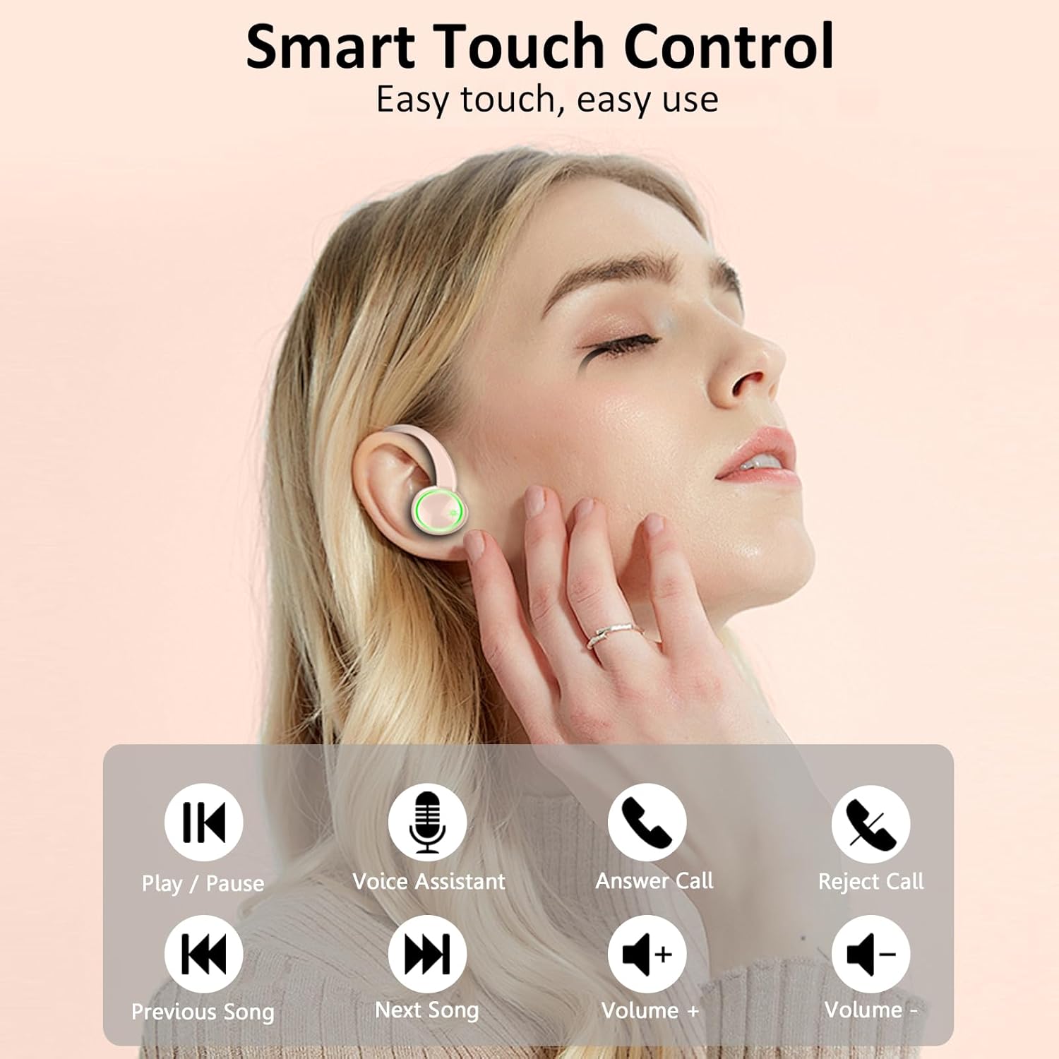 Matast Auriculares Inalambricos Deportivos, Auriculares Bluetooth 5.4 HiFi Estéreo con 4 HD Mic, 50H Cascos Inalambricos Bluetooth con Cancelacion Ruido ENC, IP7 Impermeable Cascos, Pantalla LED - 6
