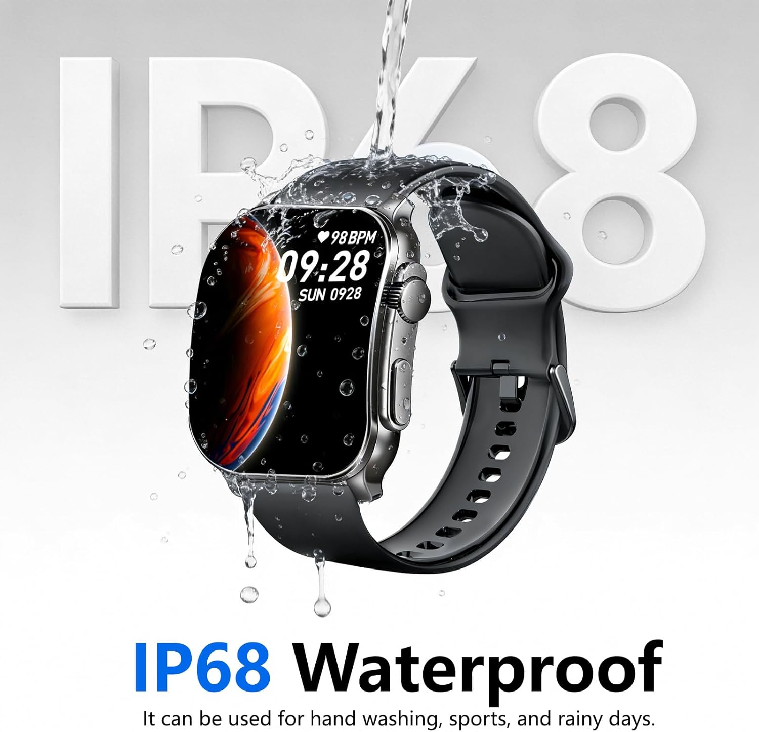Reloj Inteligente Mujer Hombre, 2.01" Curva HD Smartwatch, Llamadas Bluetooth Smart Watch con Pulsómetro/Monitor de Sueño/Podómetro, 110+ Modos Deportivos, IP68 Pulsera Actividad para Android iOS - 5