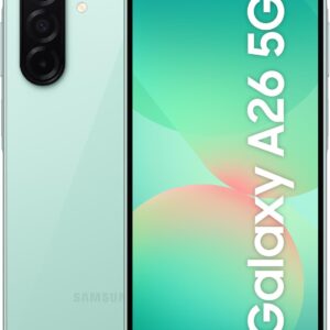 Samsung Galaxy A26 5G 256GB Teléfono Móvil, Inteligencia Alucinante, 6GB RAM, 50MP Cámara, Menta, Garantía del Fabricante 3 Años + 1 Año Extra