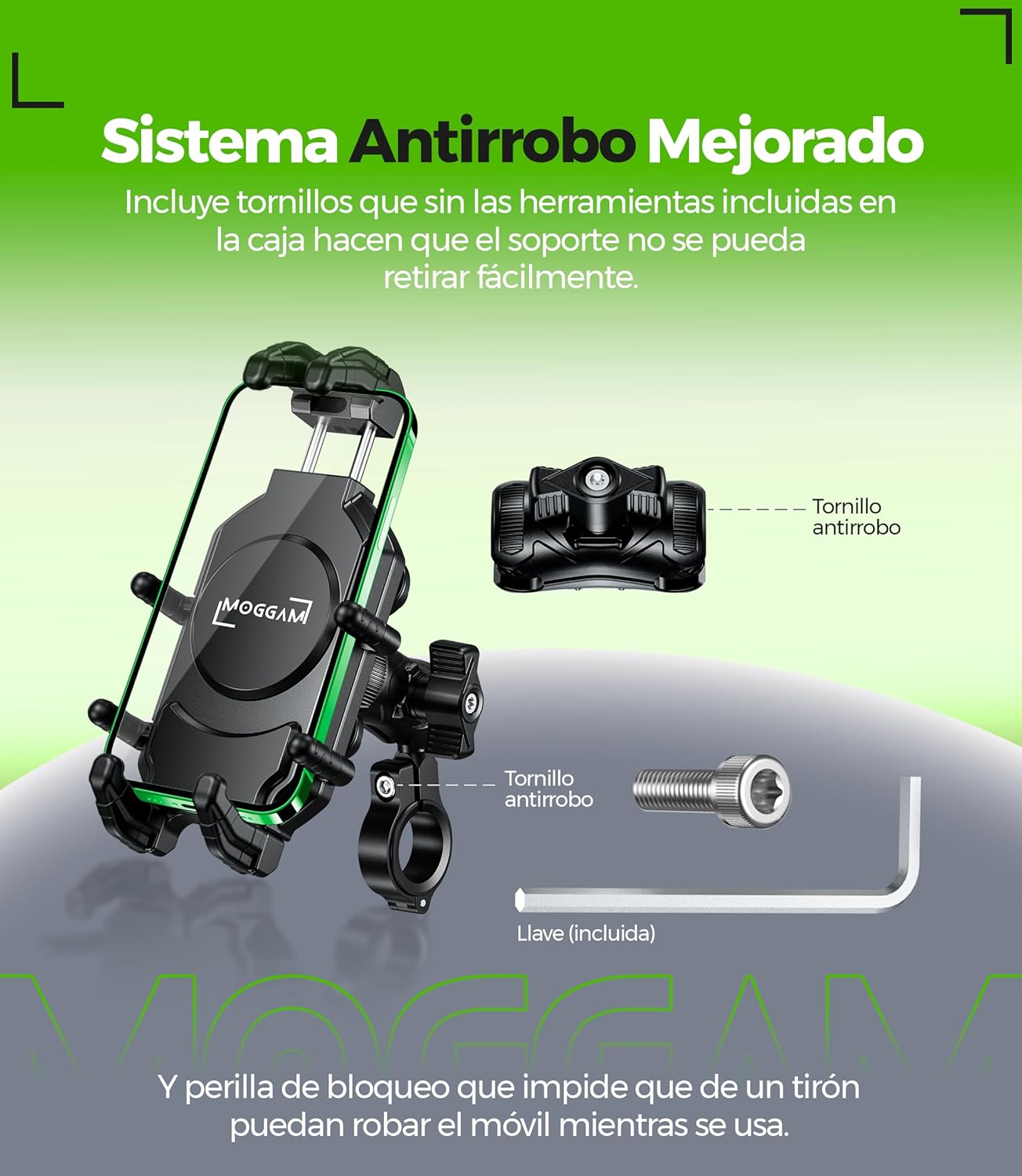 Soporte Movil Moto Trail Ultra Resistente Antivibracion Antirrobo Compatible Smartphones Ruggerizados 5.4 a 7.2 Pulgadas Montaje Seguro Manillar para Adventure Enduro Touring Offroad - 6