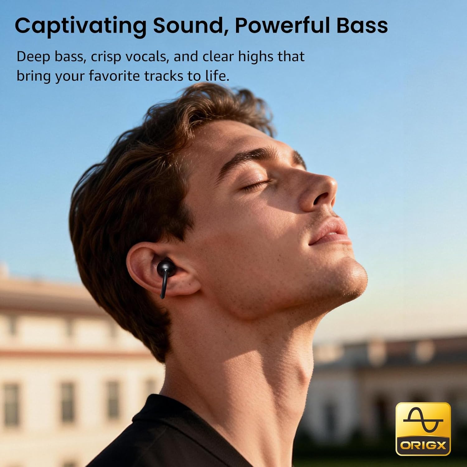 TOZO Openearring Auriculares Inalámbricos Bluetooth 5.4,EQs Personalizable con App,40H Autonomía,Tipo C y IPX5, Pantalla LED,Clip Ultraligero 5.1g,Ideal para Oficina,Llamadas y Deporte,Negro Oscuro - 4