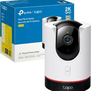 Tapo C200C – Cámara IP Wi-Fi 360°, FHD 1080p, Visión Nocturna, Detección de Movimiento, Admite Tarjeta SD, Compatible con Alexa, Cable de 1,5 m, sin Soporte de Montaje