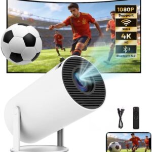 Upgraded 2026 Proyector Portátil, TEKXDD Mini Proyector 4K 250ANSI 8000L | WiFi 6 Bluetooth 5.4 | Android 13 | 180° Rotable, Projector Portable 4K Auto Keystone + Full HD, Built-in Application