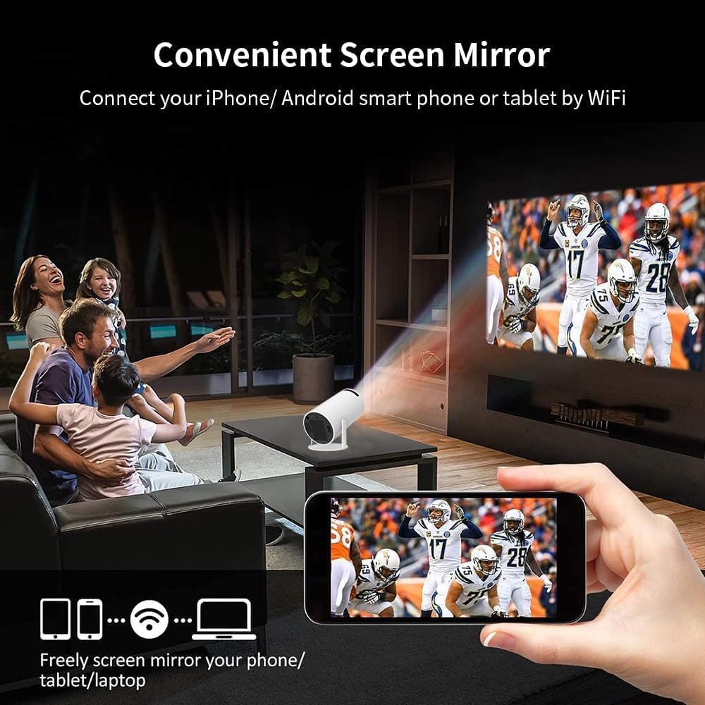 Upgraded 2026 Proyector Portátil, TEKXDD Mini Proyector 4K 250ANSI 8000L | WiFi 6 Bluetooth 5.4 | Android 13 | 180° Rotable, Projector Portable 4K Auto Keystone + Full HD, Built-in Application - 6