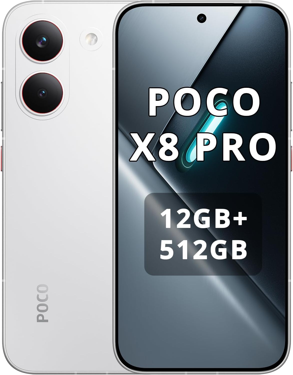 XIAOMI Poco X8 Pro Smartphone 12GB+512GB, procesador Dimensity 8500-Ultra, batería de 6500mAh, pantalla AMOLED ultra brillante, cámara principal Sony IMX882 de 50MP con OIS, Blanco - 1