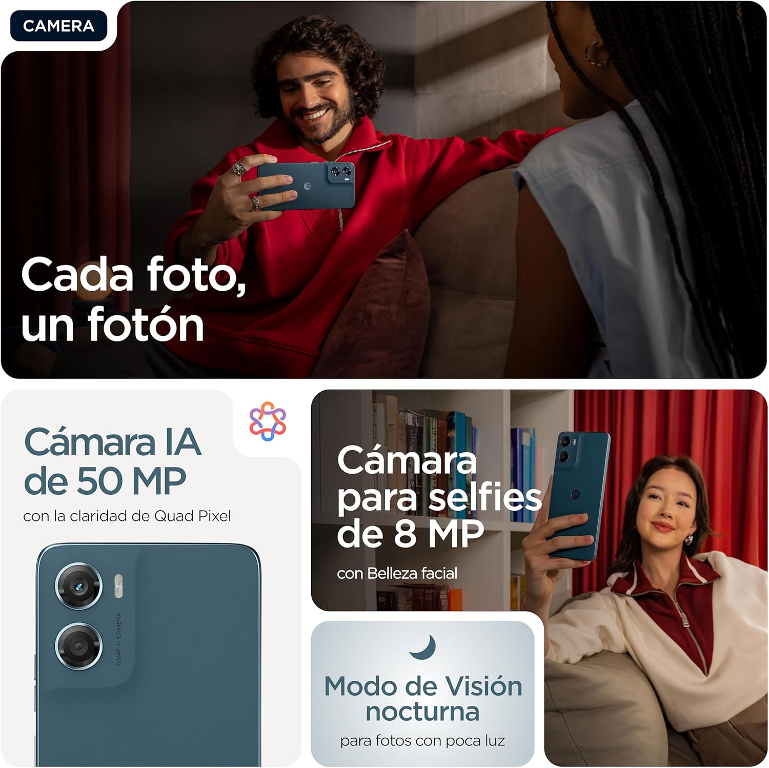 moto g06 12GB (4GB+8GB RAM Boost)/64GB color PANTONE TAPESTRY, Gran pantalla 6.88" con sonido Dolby Atmos, Sistema de cámara con IA de 50 MP, Protección contra el agua IP64, Batería de 5100 mAh - 2