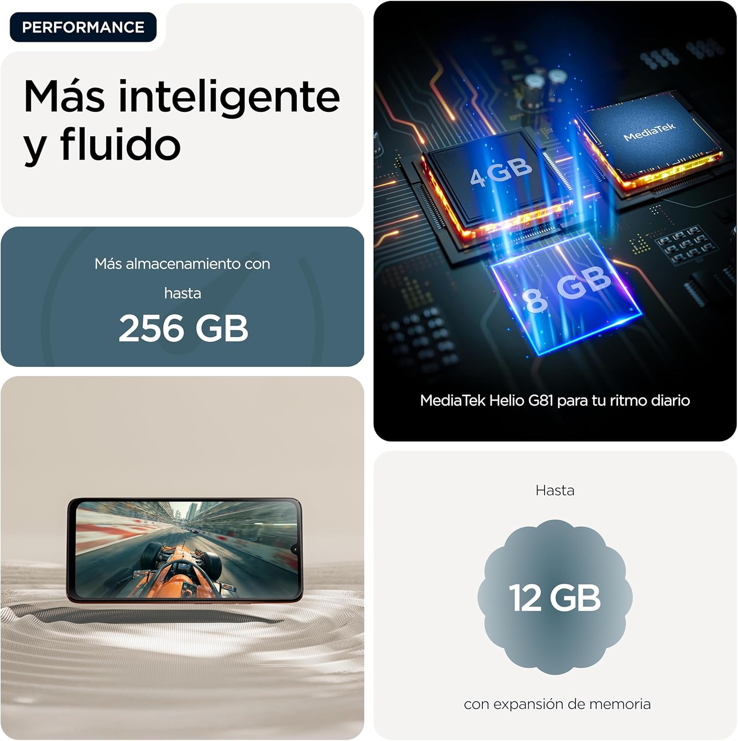 moto g06 12GB (4GB+8GB RAM Boost)/64GB color PANTONE TAPESTRY, Gran pantalla 6.88" con sonido Dolby Atmos, Sistema de cámara con IA de 50 MP, Protección contra el agua IP64, Batería de 5100 mAh - 3